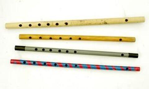 Flutes (suli owose) made from bamboo and PVC pipe